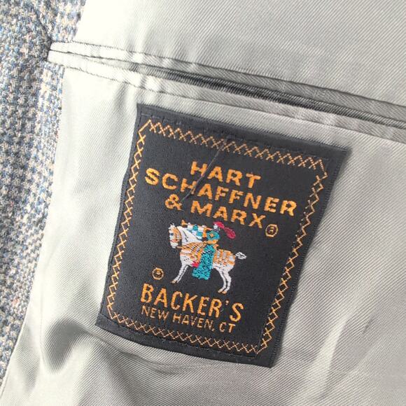 Vintage Hart Schaffner Marx 100% Silk SingleBreasted Tweed Suit Jacket Men's 50R - Picture 5 of 11